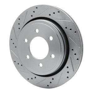 Ford F-150 Brake Rotor (1) - Rear Left - R1 Concepts - Drilled & Slotted - Silver - `15-`17
